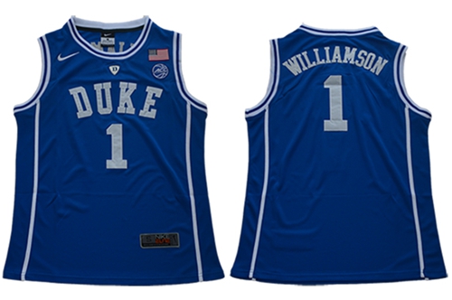 Blue Devils #1 Zion Williamson Blue Basketball Stitched College Jersey