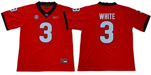 Bulldogs #3 Zamir White Red Limited Stitched College Jersey
