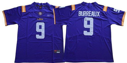 LSU Tigers #9 Joe Burrow Purple Limited ""Burreaux"" Stitched College Jersey