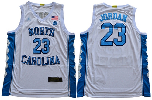 North Carolina #23 Michael Jordan White Stitched College Jersey