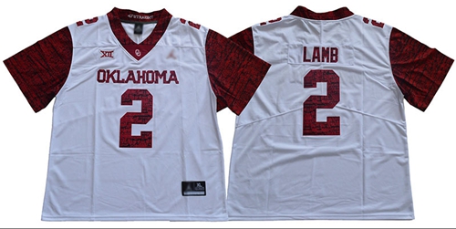 Oklahoma Sooners #2 CeeDee Lamb White Jordan Brand Limited New XII Stitched College Jersey
