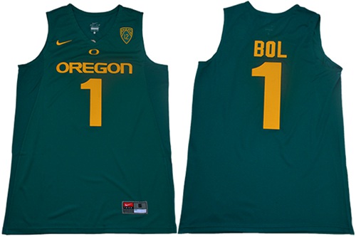 Ducks #1 Bol Bol Dark Green Limited Stitched NCAA Jersey