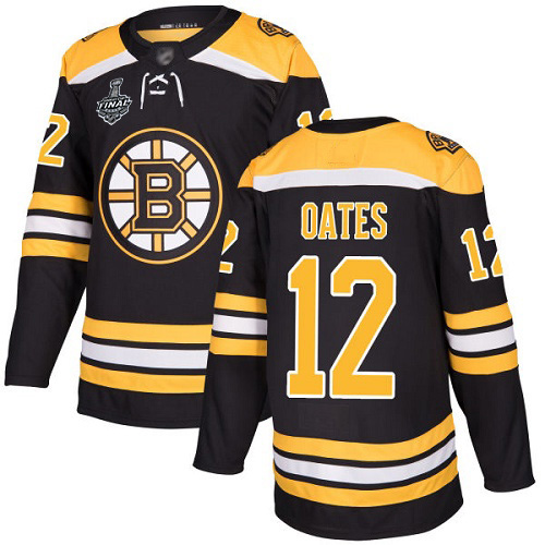 Bruins #12 Adam Oates Black Home Authentic Stanley Cup Final Bound Stitched Hockey Jersey