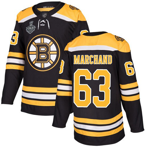 Bruins #63 Brad Marchand Black Home Authentic Stanley Cup Final Bound Stitched Hockey Jersey