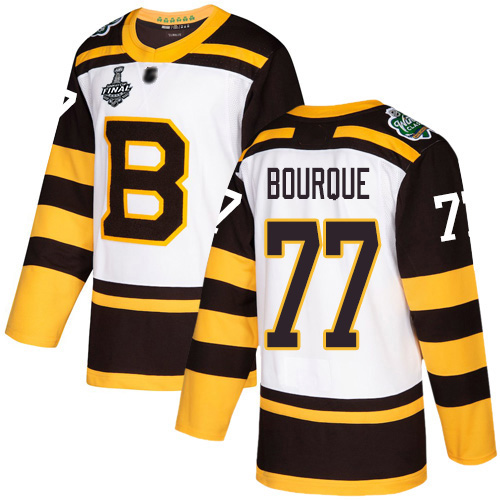 Bruins #77 Ray Bourque White Authentic 2019 Winter Classic Stanley Cup Final Bound Stitched Hockey Jersey