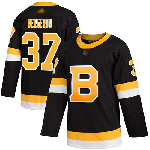 Bruins #37 Patrice Bergeron Black Alternate Authentic Stitched Hockey Jersey