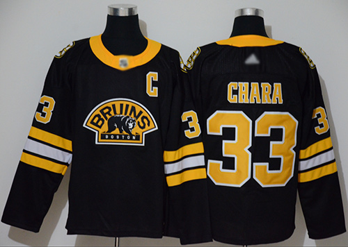 Bruins #33 Zdeno Chara Black Authentic 3D Throwback Stitched Hockey Jersey