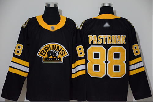 Bruins #88 David Pastrnak Black Authentic 3D Throwback Stitched Hockey Jersey