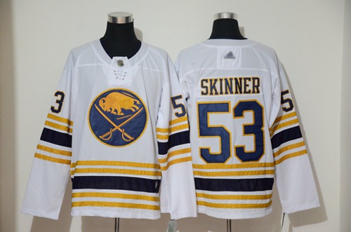 Sabres #53 Jeff Skinner White 50th Season Authentic Stitched Hockey Jersey