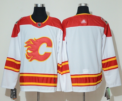 Flames Blank White Authentic 2019 Heritage Classic Stitched Hockey Jersey