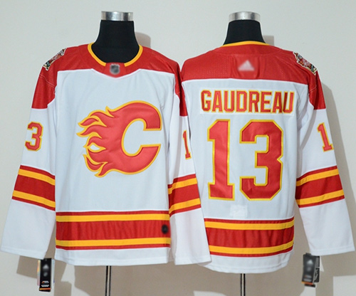 Flames #13 Johnny Gaudreau White Authentic 2019 Heritage Classic Stitched Hockey Jersey