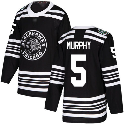 Blackhawks #5 Connor Murphy Black Authentic 2019 Winter Classic Stitched Hockey Jersey