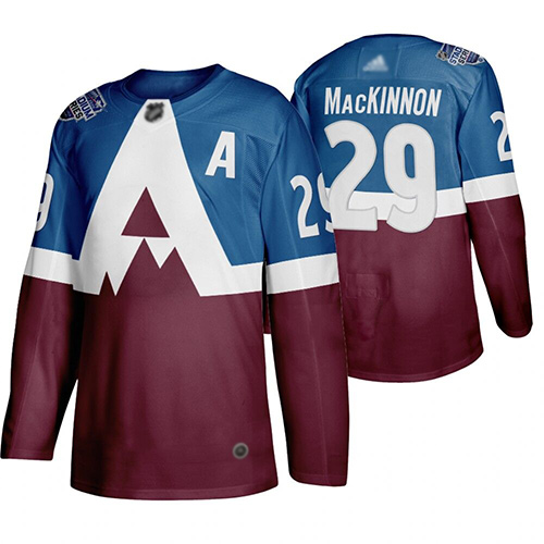 Avalanche #29 Nathan MacKinnon Blue/Burgundy Authentic 2019 Stadium Series Stitched Hockey Jersey