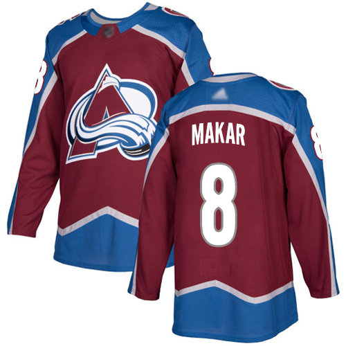 Avalanche #8 Cale Makar Burgundy Home Authentic Stitched Hockey Jersey