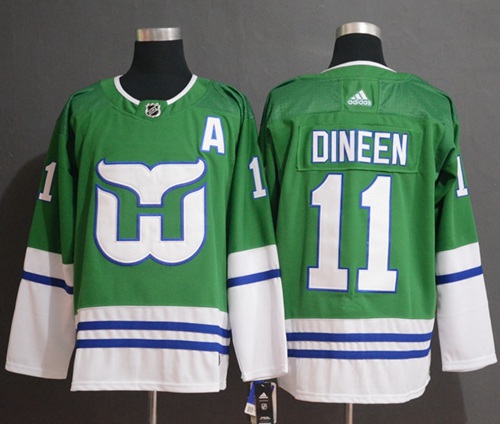 Adidas Whalers #11 Kevin Dineen Green Authentic Stitched NHL Jersey