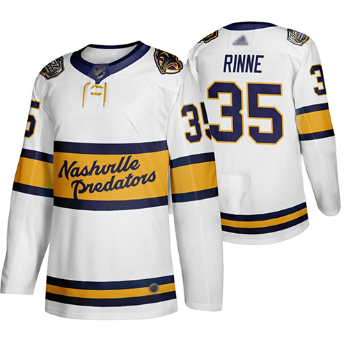 Predators #35 Pekka Rinne White Authentic 2020 Winter Classic Stitched Hockey Jersey