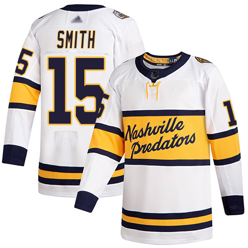 Predators #15 Craig Smith White Authentic 2020 Winter Classic Stitched Hockey Jersey