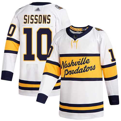 Predators #10 Colton Sissons White Authentic 2020 Winter Classic Stitched Hockey Jersey