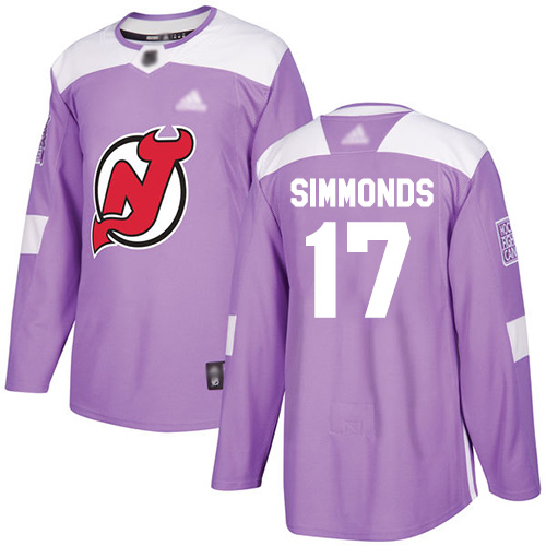 Devils #17 Wayne Simmonds Purple Authentic Fights Cancer Stitched Hockey Jersey