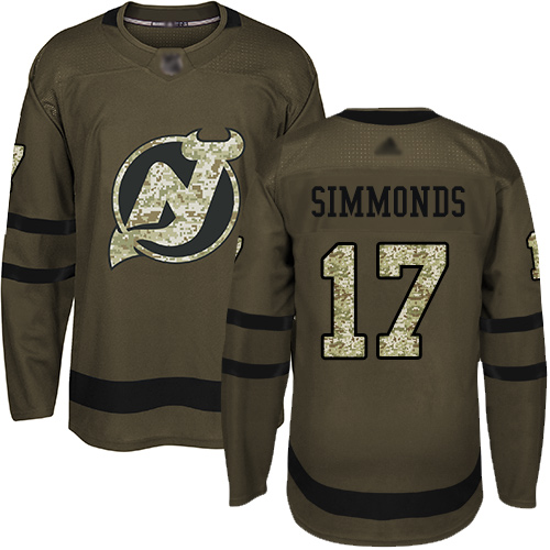 Devils #17 Wayne Simmonds Green Salute to Service Stitched Hockey Jersey