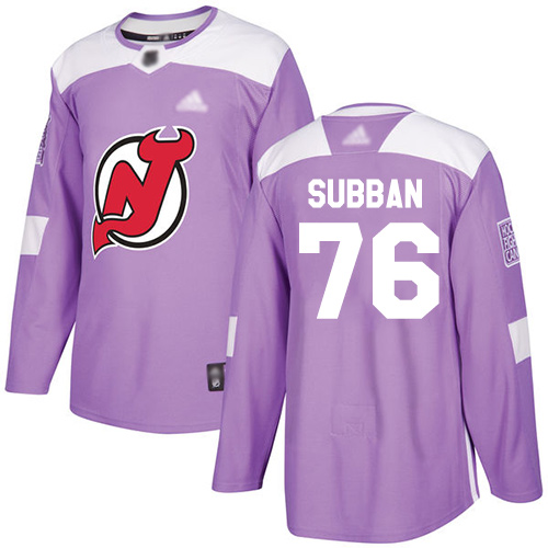 Devils #76 P. K. Subban Purple Authentic Fights Cancer Stitched Hockey Jersey