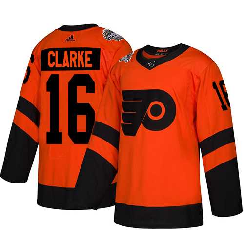 Adidas Flyers #16 Bobby Clarke Orange Authentic 2019 Stadium Series Stitched NHL Jersey