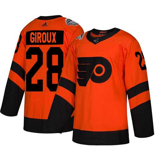 Adidas Flyers #28 Claude Giroux Orange Authentic 2019 Stadium Series Stitched NHL Jersey