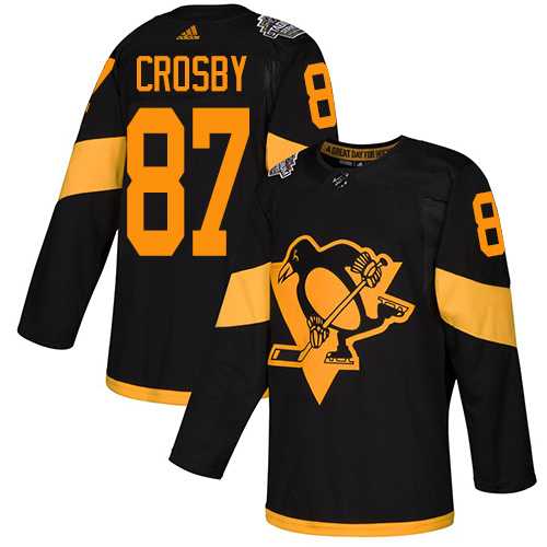 Adidas Penguins #87 Sidney Crosby Black Authentic 2019 Stadium Series Stitched NHL Jersey