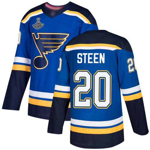Blues #20 Alexander Steen Blue Home Authentic Stanley Cup Champions Stitched Hockey Jersey