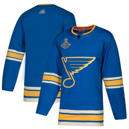Blues Blank Blue Alternate Authentic Stanley Cup Final Bound Stitched Hockey Jersey