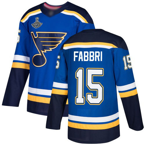 Blues #15 Robby Fabbri Blue Home Authentic Stanley Cup Final Bound Stitched Hockey Jersey