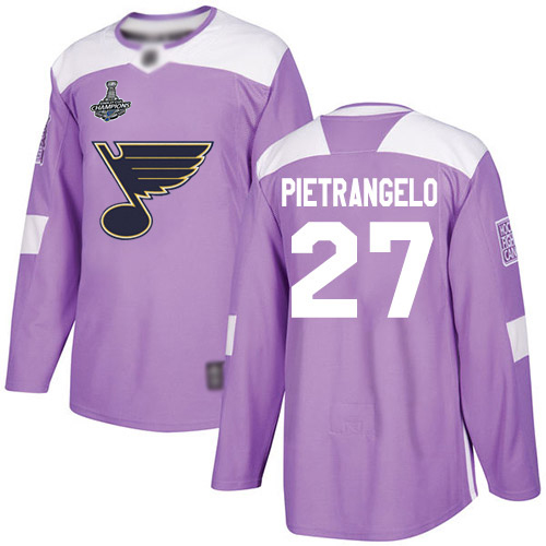 Blues #27 Alex Pietrangelo Purple Authentic Fights Cancer Stanley Cup Champions Stitched Hockey Jersey