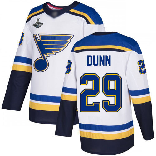 Blues #29 Vince Dunn White Road Authentic Stanley Cup Final Bound Stitched Hockey Jersey