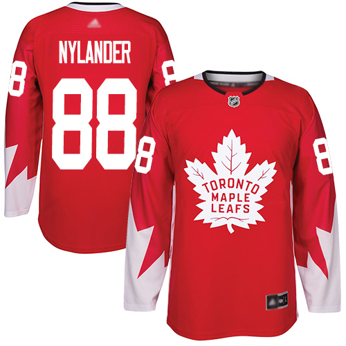 Maple Leafs #88 William Nylander Red Team Canada Authentic Stitched Hockey Jersey