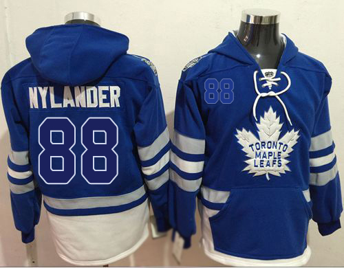 Maple Leafs #88 William Nylander Blue Name & Number Pullover Hockey Hoodie
