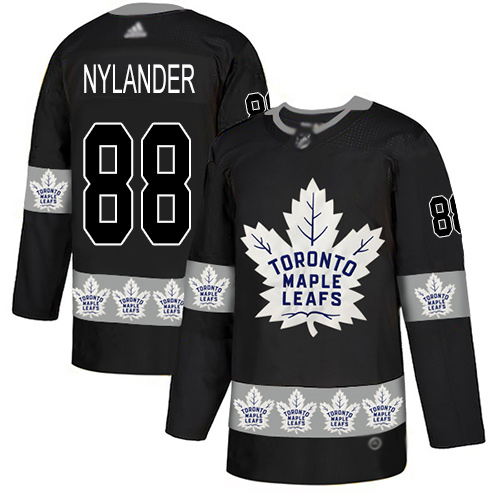 Maple Leafs #88 William Nylander Black Authentic Team Logo Fashion Stitched Hockey Jersey