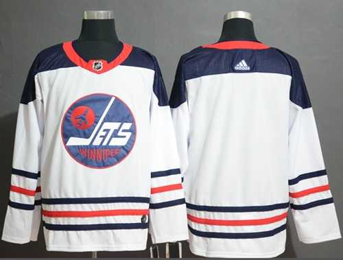 Adidas Jets Blank White Authentic Heritage Stitched NHL Jersey