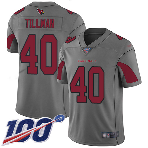 Cardinals #40 Pat Tillman Silver Men's Stitched Football Limited Inverted Legend 100th Season Jersey