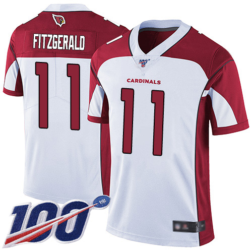 Cardinals #11 Larry Fitzgerald White Men's Stitched Football 100th Season Vapor Limited Jersey