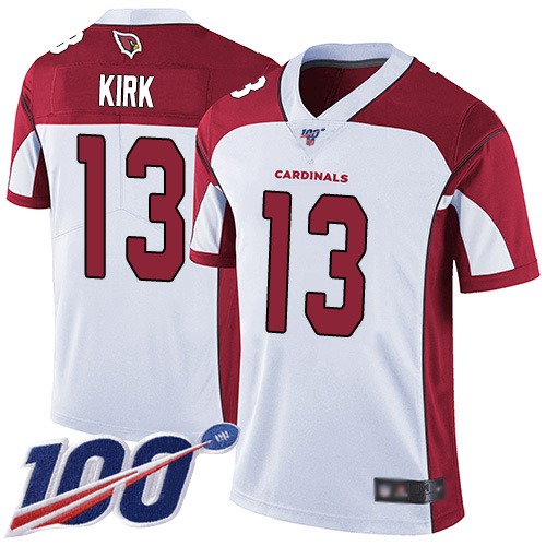 Cardinals #13 Christian Kirk White Men's Stitched Football 100th Season Vapor Limited Jersey
