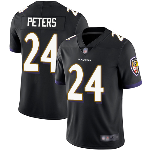 Ravens #24 Marcus Peters Black Alternate Men's Stitched Football Vapor Untouchable Limited Jersey