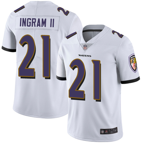 Ravens #21 Mark Ingram II White Men's Stitched Football Vapor Untouchable Limited Jersey