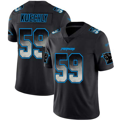 Panthers #59 Luke Kuechly Black Men's Stitched Football Vapor Untouchable Limited Smoke Fashion Jersey