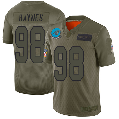 Panthers #98 Marquis Haynes Camo Men's Stitched Football Limited 2019 Salute To Service Jersey