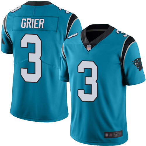 Panthers #3 Will Grier Blue Alternate Men's Stitched Football Vapor Untouchable Limited Jersey