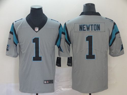 Panthers #1 Cam Newton Silver Men's Stitched Football Limited Inverted Legend Jersey