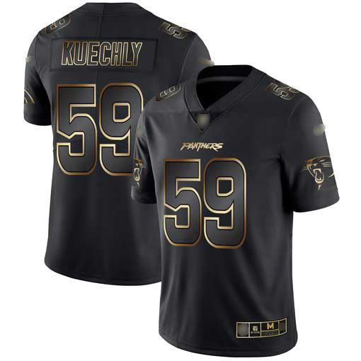 Panthers #59 Luke Kuechly Black/Gold Men's Stitched Football Vapor Untouchable Limited Jersey
