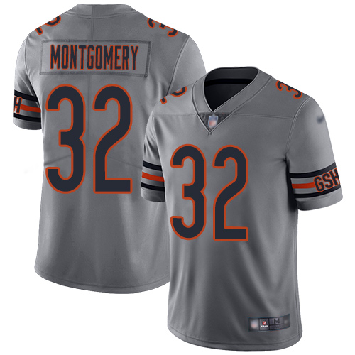 Bears #32 David Montgomery Silver Men's Stitched Football Limited Inverted Legend Jersey