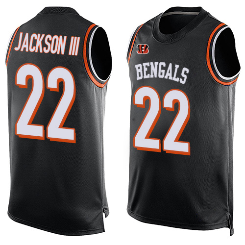 Bengals #22 William Jackson III Black Team Color Men's Stitched Football Limited Tank Top Jersey