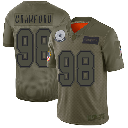 Cowboys #98 Tyrone Crawford Camo Men's Stitched Football Limited 2019 Salute To Service Jersey